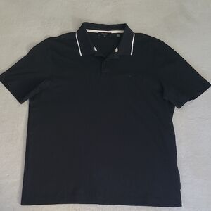 Ted Baker Black Polo Shirt Mens Large Classic Smart Casual Minimalist Designer